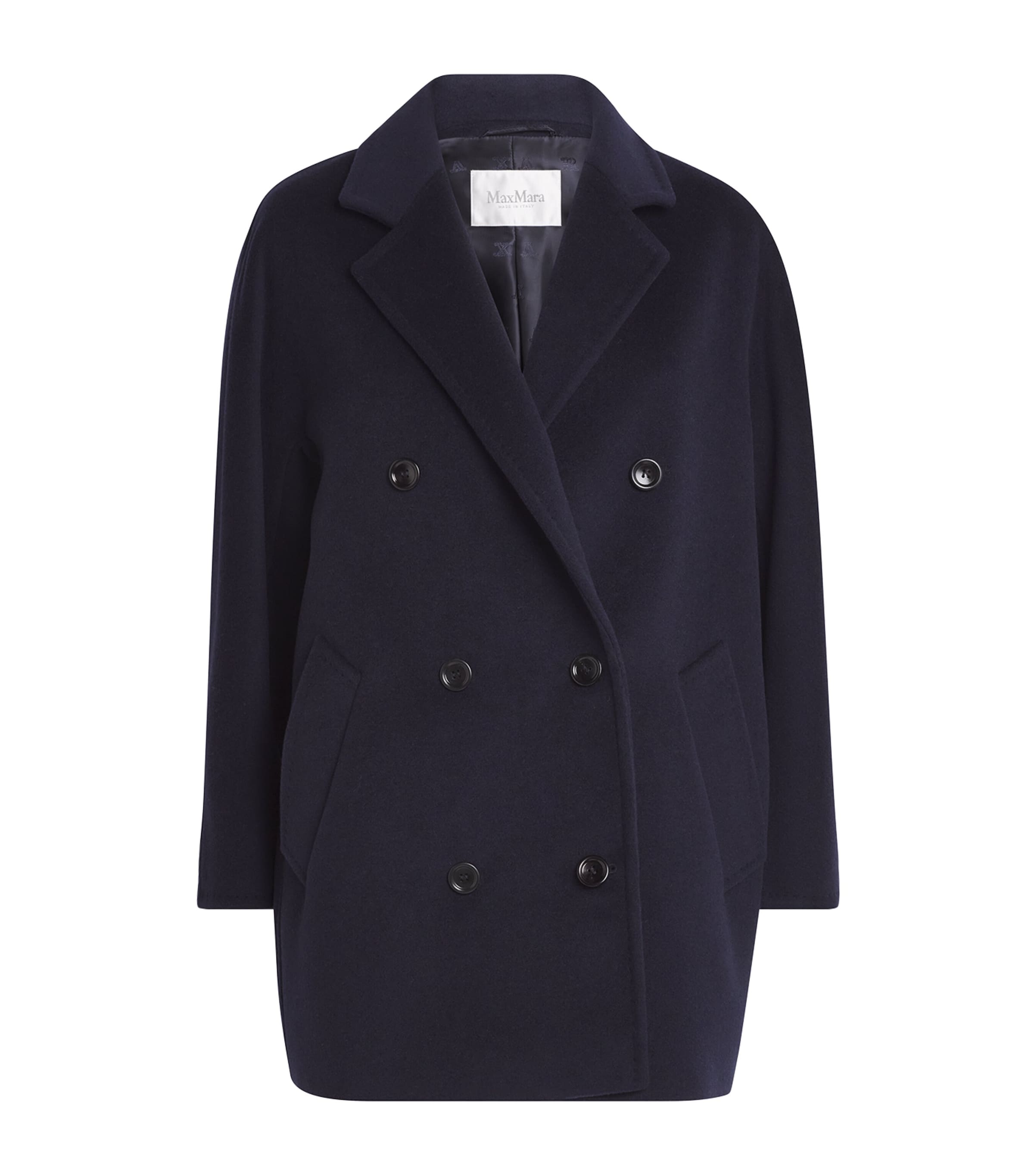 Max Mara Wool-cashmere Short 101801 Icon Coat In Blue
