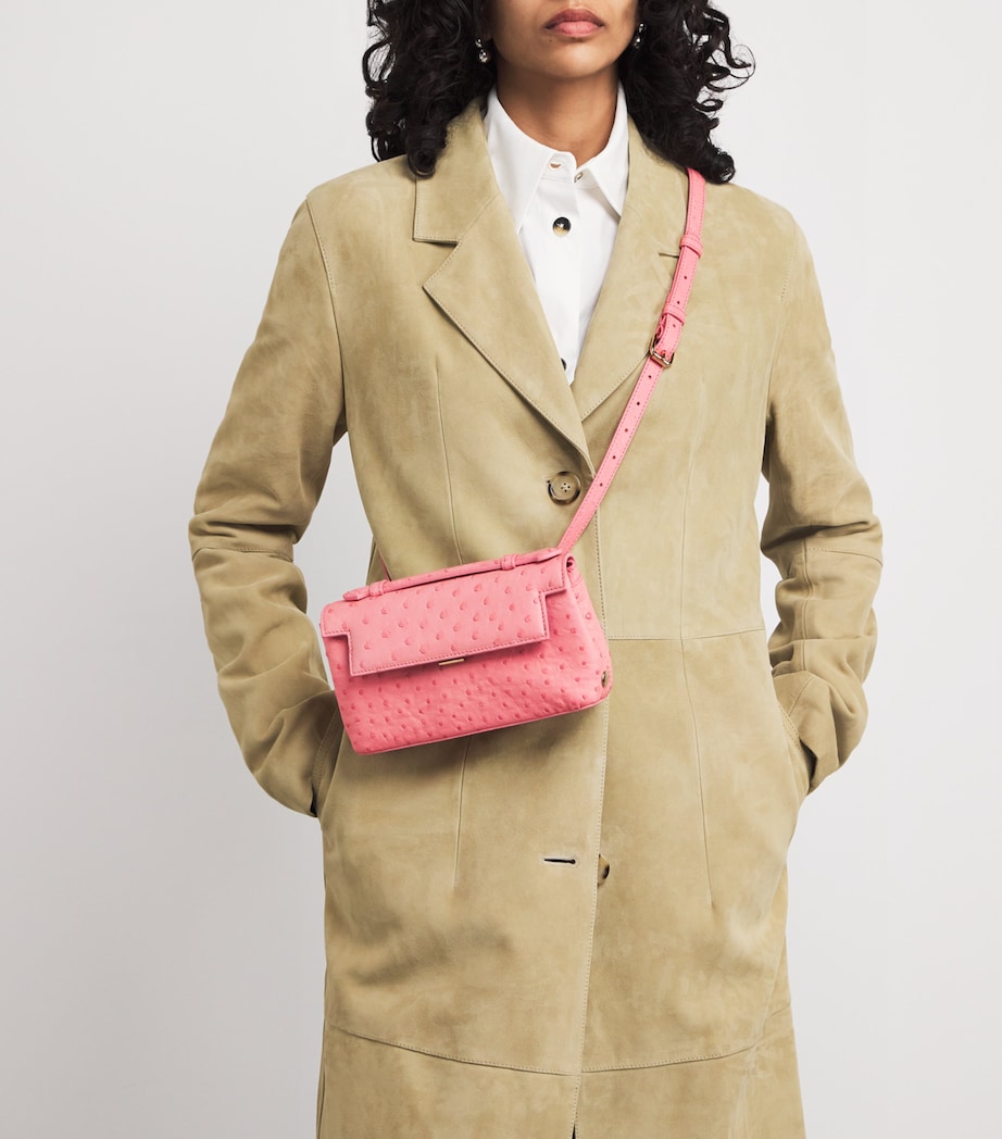Ostrich Leather Top-Handle Bag BABY PINK Image 2