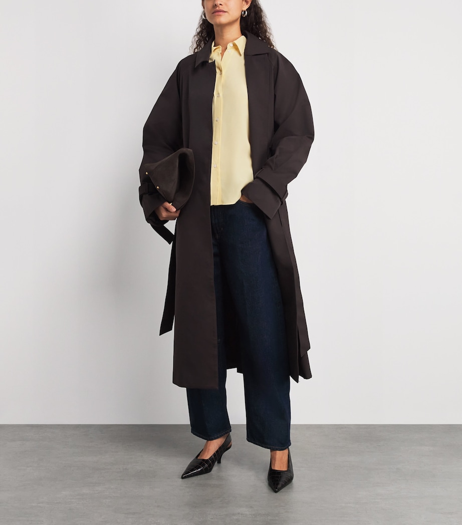 Crepe de Chine Scarf-Neck Shirt YELLOW Image 2