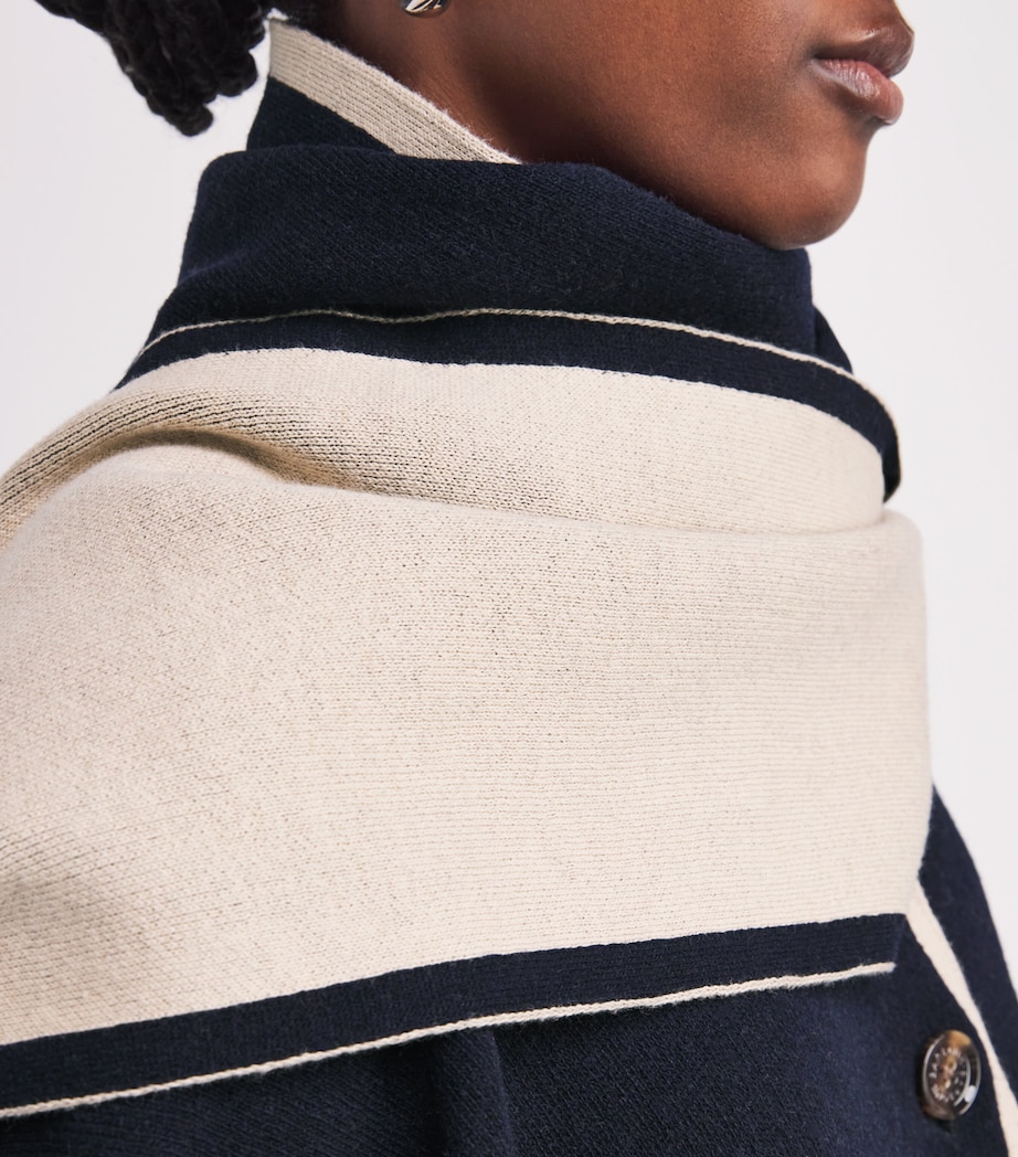 Knitted River Scarf and Cape DARK NAVY Image 6