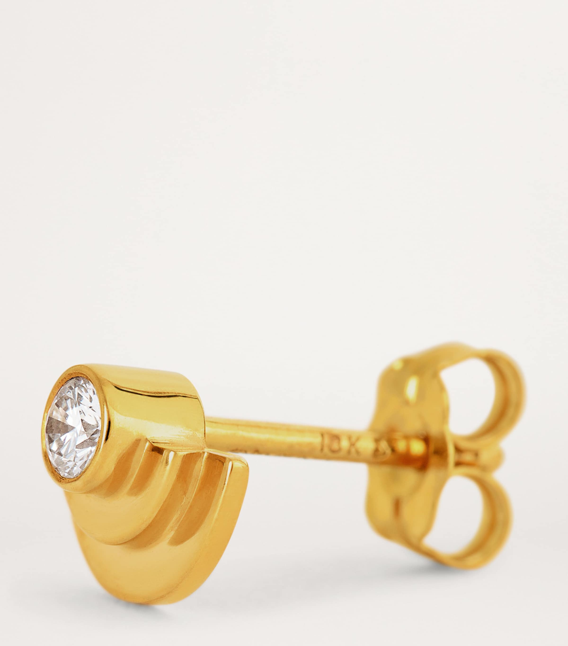 Yellow Gold and Diamond Staircase Single Stud Earring YELLOW GOLD Image 6