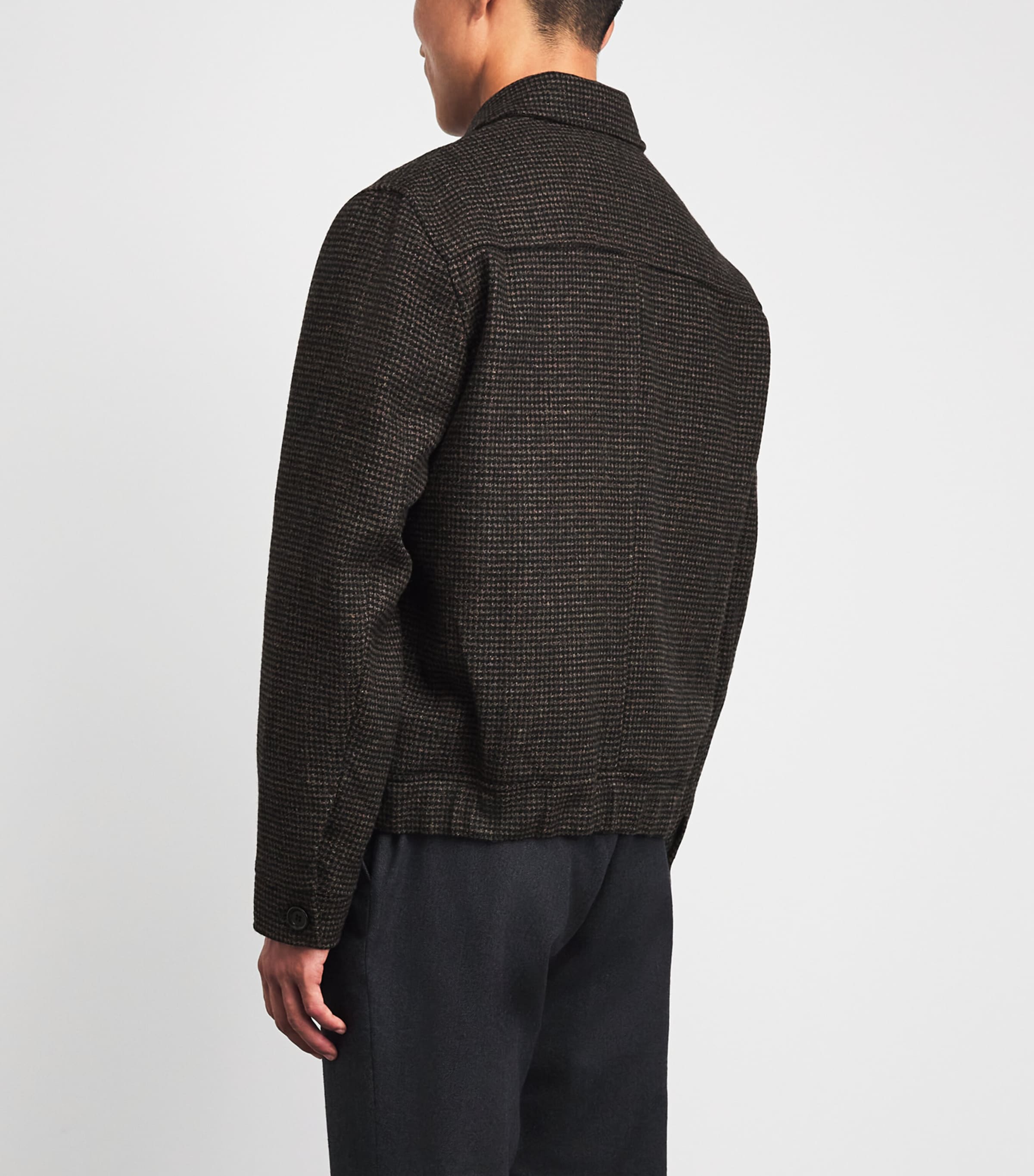 Oliver Spencer Mens Houndstooth Renbourne Jacket Brown Image 5