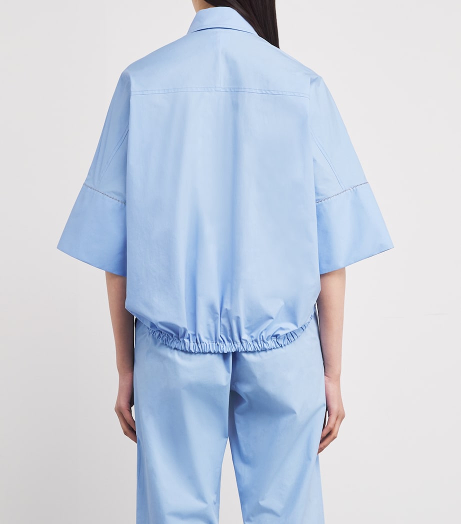 Cotton Cropped Shirt 5151 CELESTE Image 4