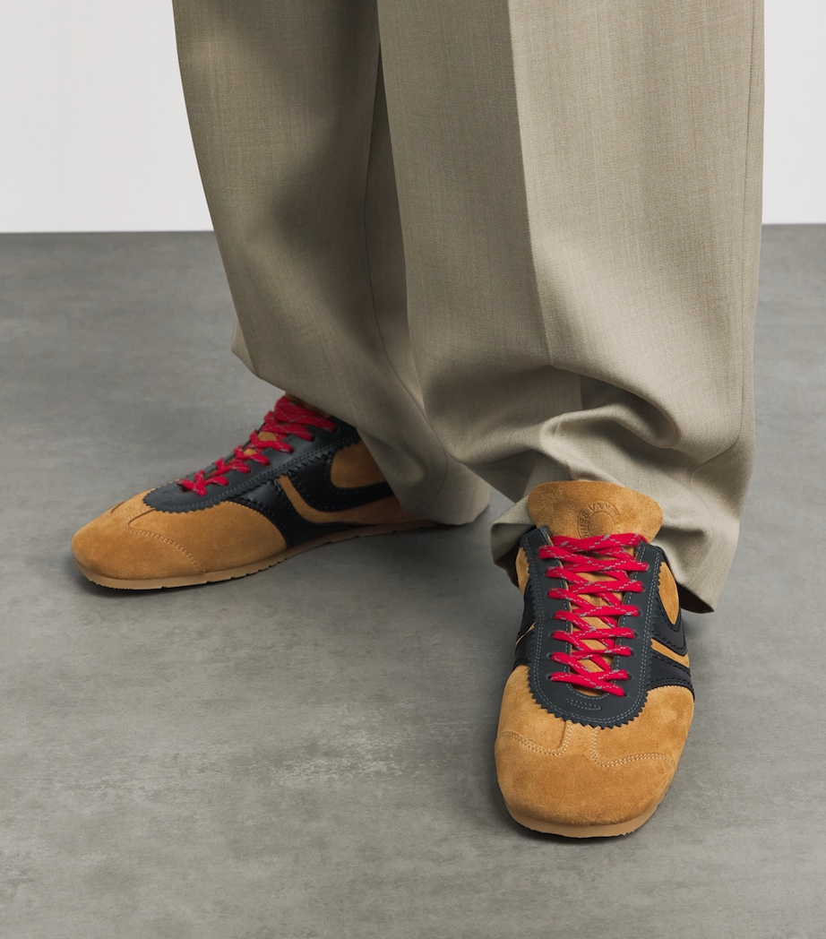 DRIES VAN NOTEN Mens Suede Dustin Sneakers Beige Image 2
