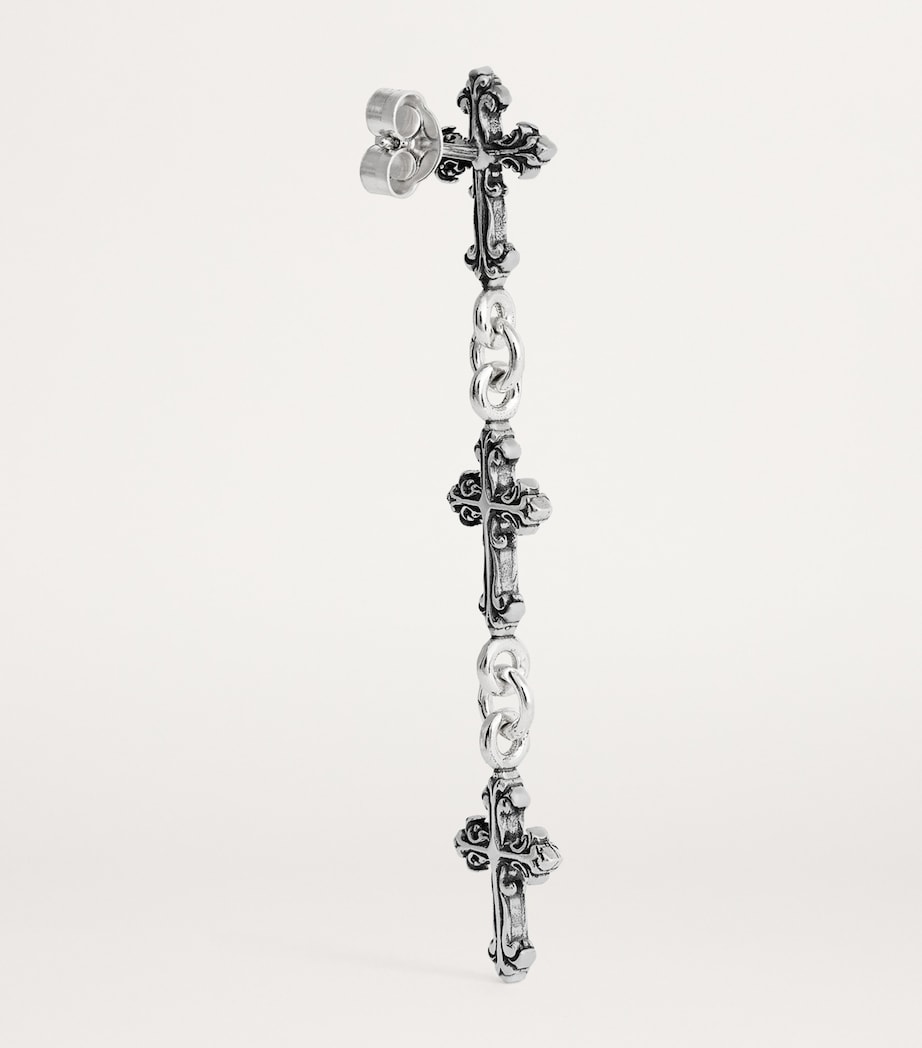 Sterling Silver Cross Drop Single Earring GOLD Image 5