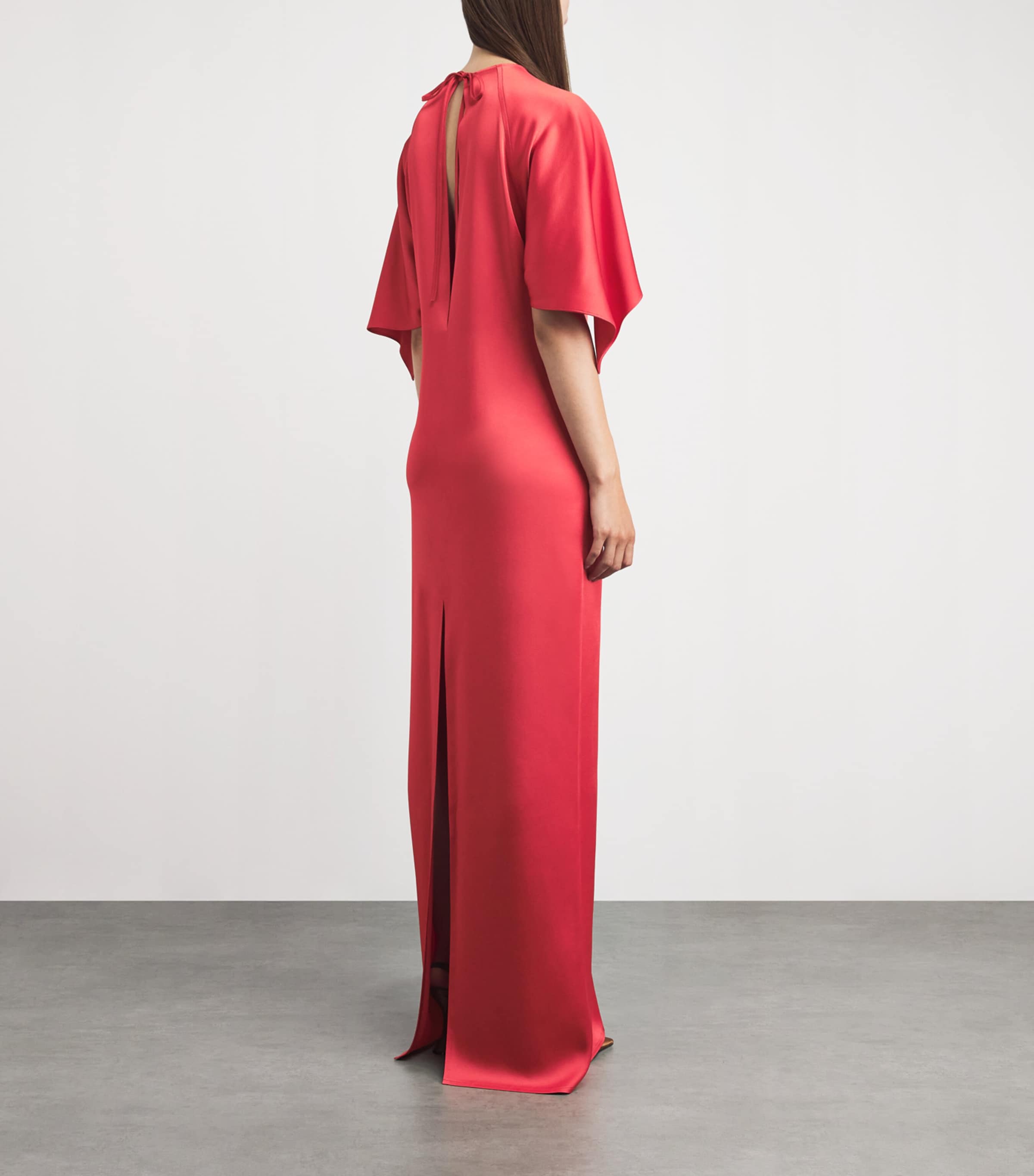Stella McCartney Womens Satin Maxi Dress Tomato Image 4