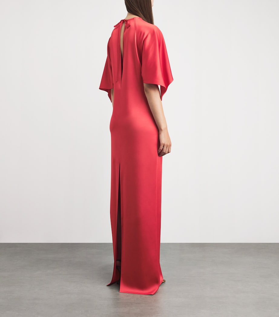 Stella McCartney Womens Satin Maxi Dress Tomato Image 4