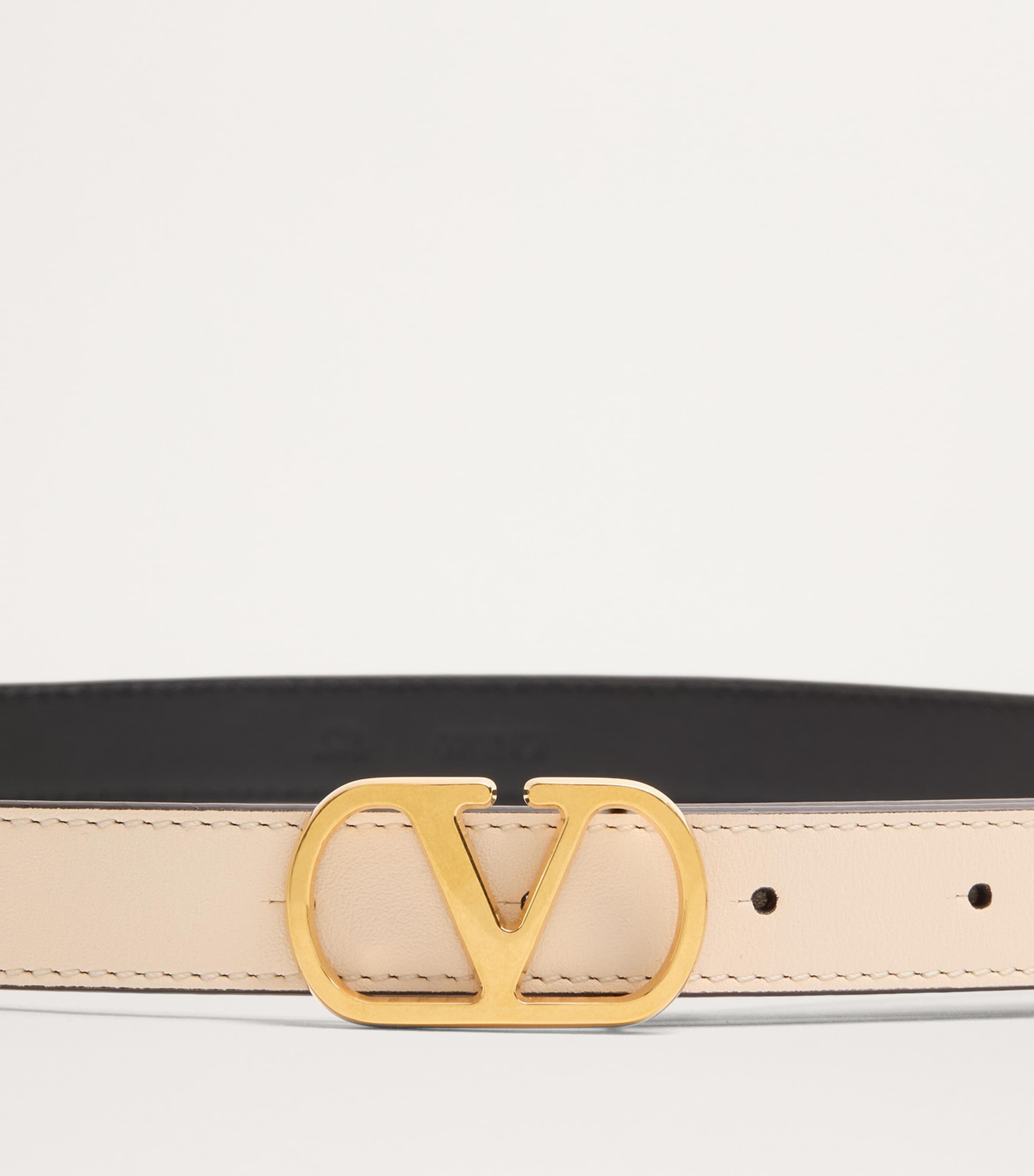 Leather VLogo Signature Belt REN Image 3
