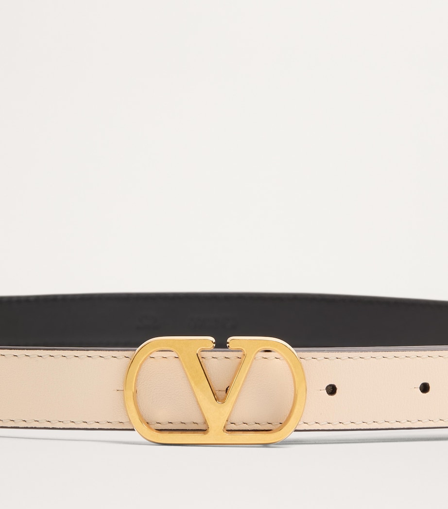 Leather VLogo Signature Belt REN Image 3