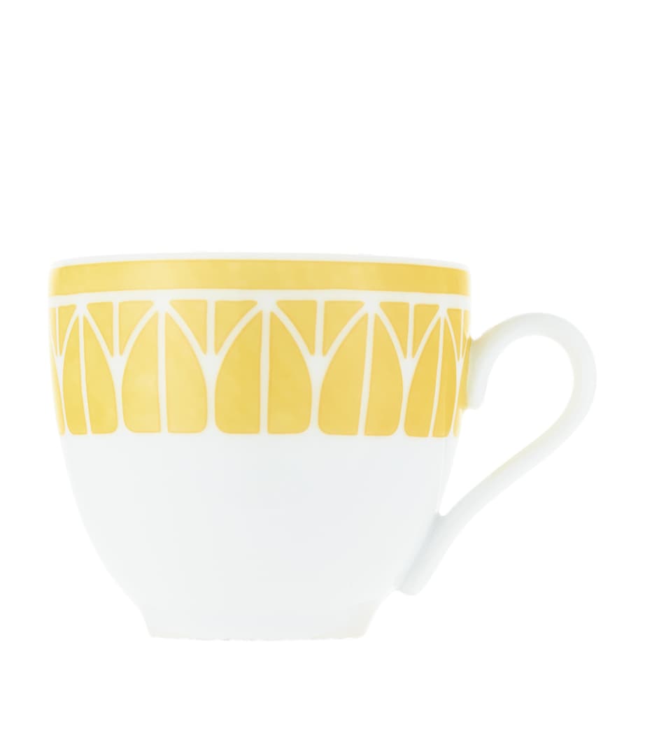 Christofle Porcelain Malmaison Riviera Espresso Cup and Saucer White/yellow Image 4
