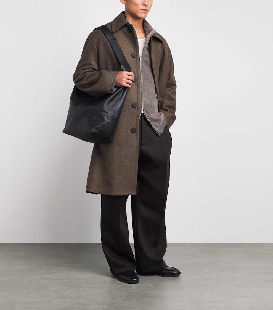 Studio Nicholson Mens Wool-Blend Ady Overcoat Loden Image 2