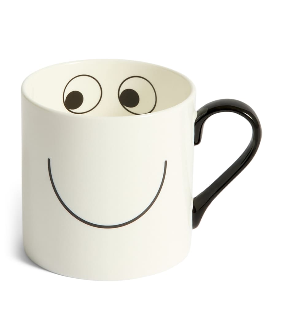 Large Bone China Happy Eyes Mug WHITE Image 2