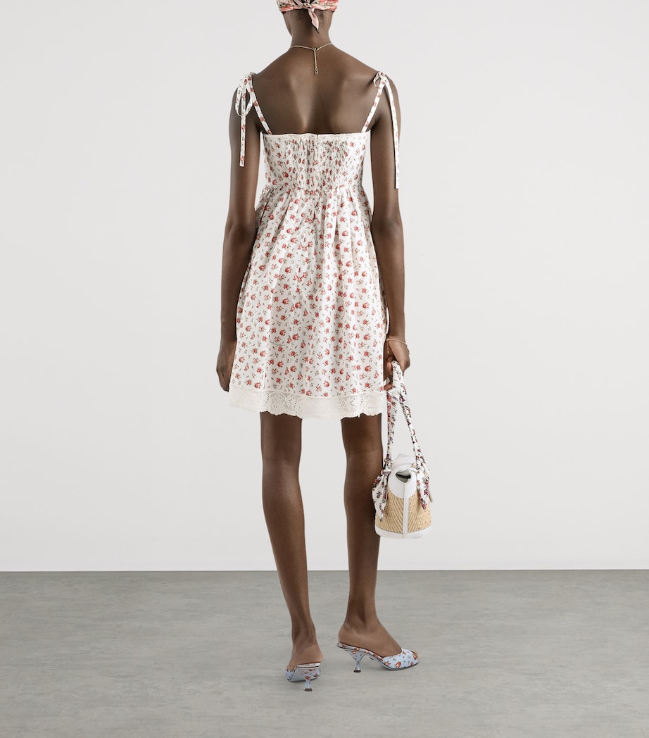 Dolce&Gabbana Womens Cotton-Blend Floral Sleeveless Midi Dress Rose Image 3