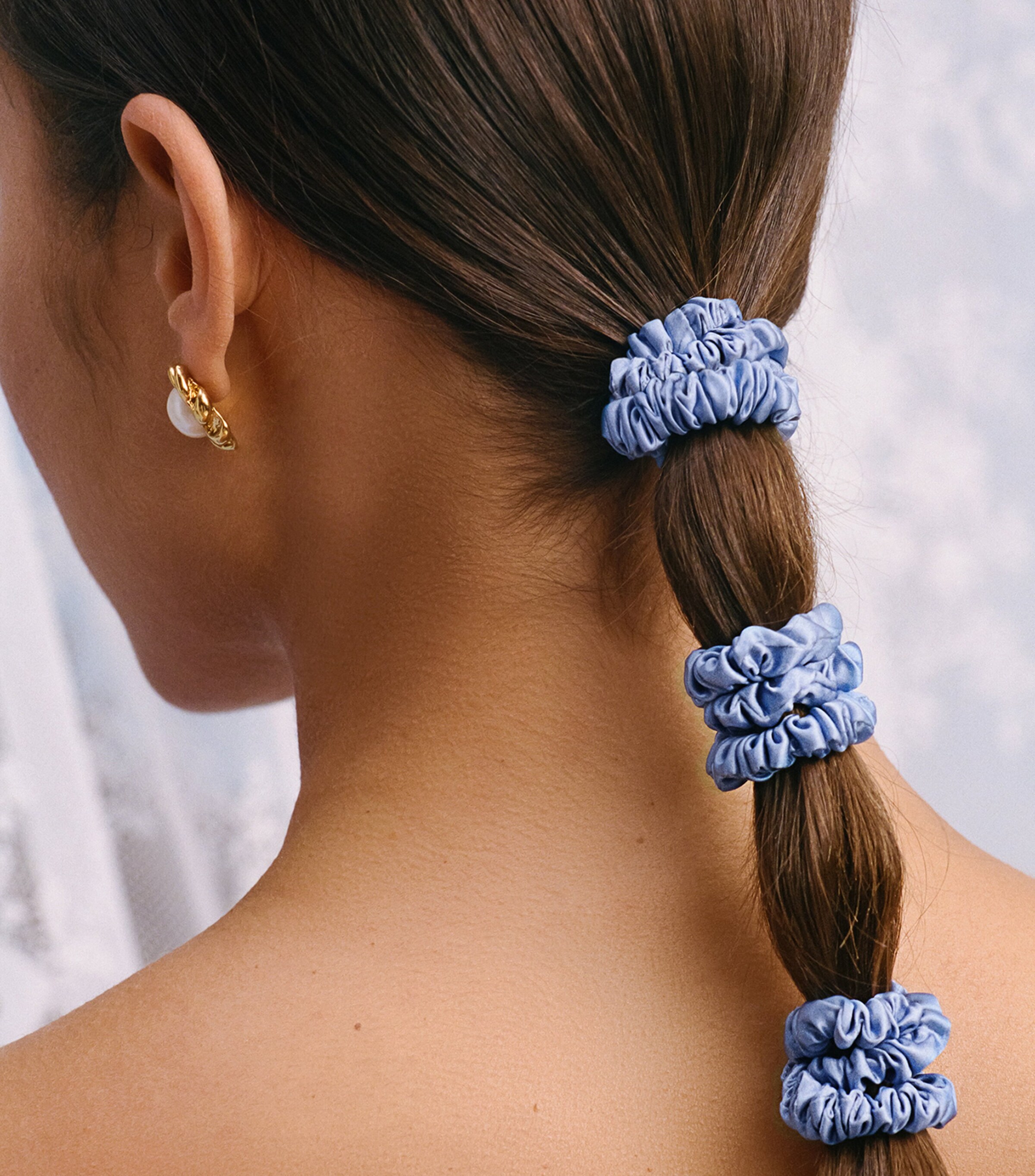 Slip Pure Silk Skinny Scrunchies (Pack of 4) Cornflower Image 3