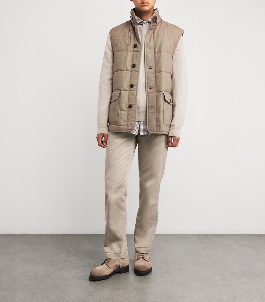 Lambswool Check Rothbury Gilet DARK PEPPERCORN Image 2