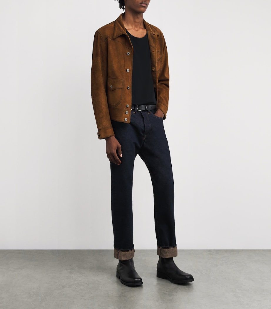 Double RL Roughout Suede Jacket BROWN Image 2
