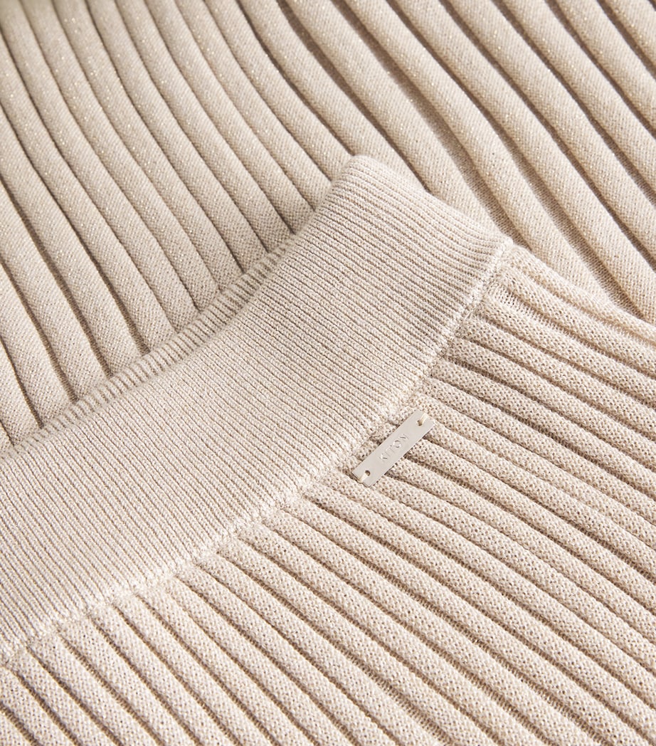 Wool-Blend Shimmer Midi Skirt BEIGE/BEIGE Image 5