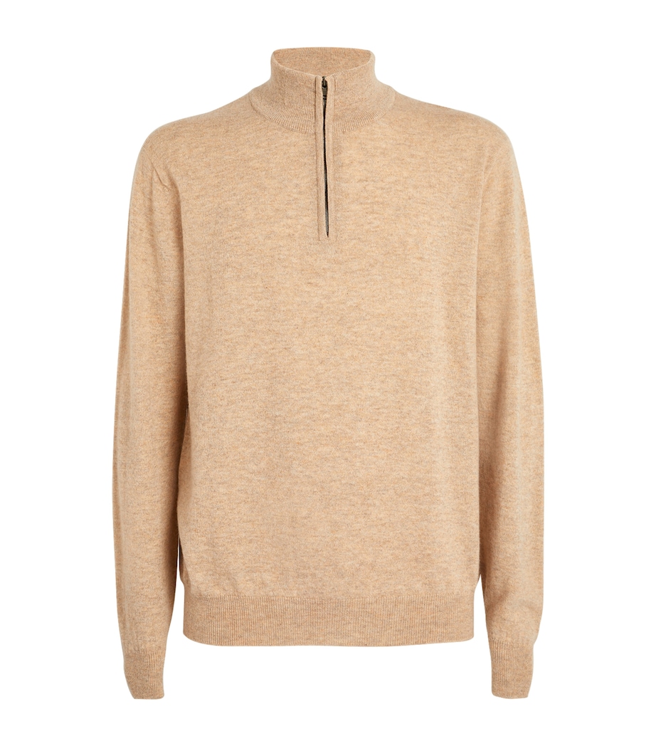 Cashmere Quarter-Zip Sweater HB0210 OATMEAL Image 1