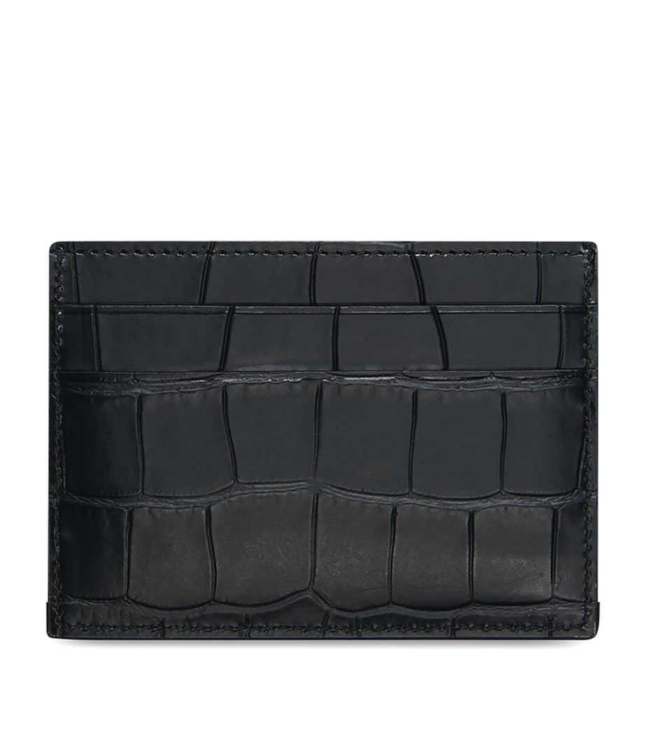 Leather Croc-Embossed Card Holder 1000 Image 2