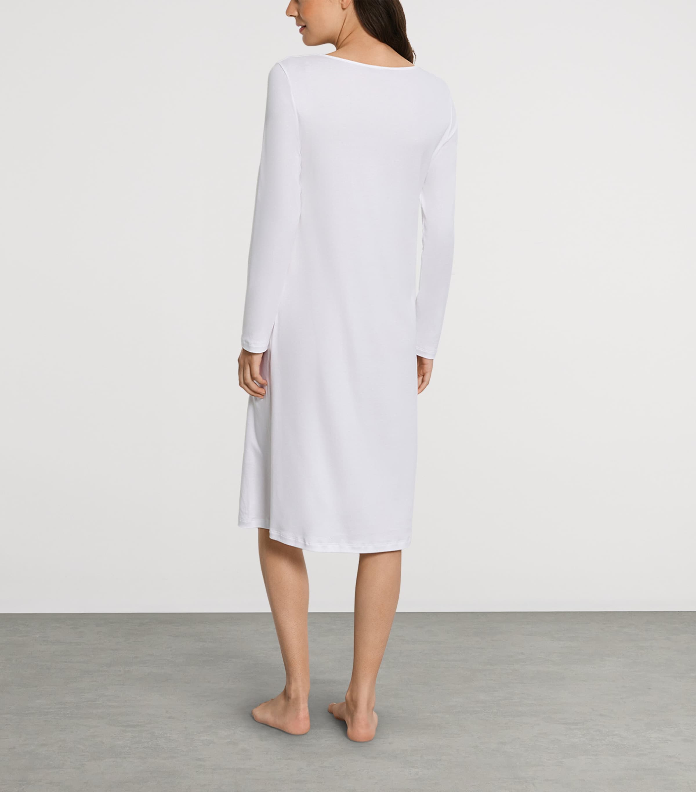 Hanro Womens Cotton Lace-Trim Belen Nightdress White Image 3