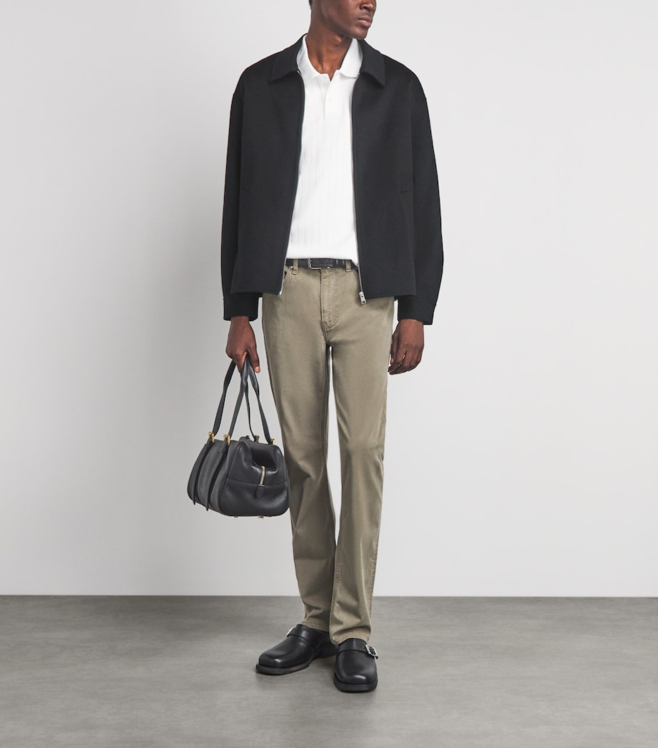 FRAME Mens Double-Face Wool Bomber Jacket Blk Black Image 2