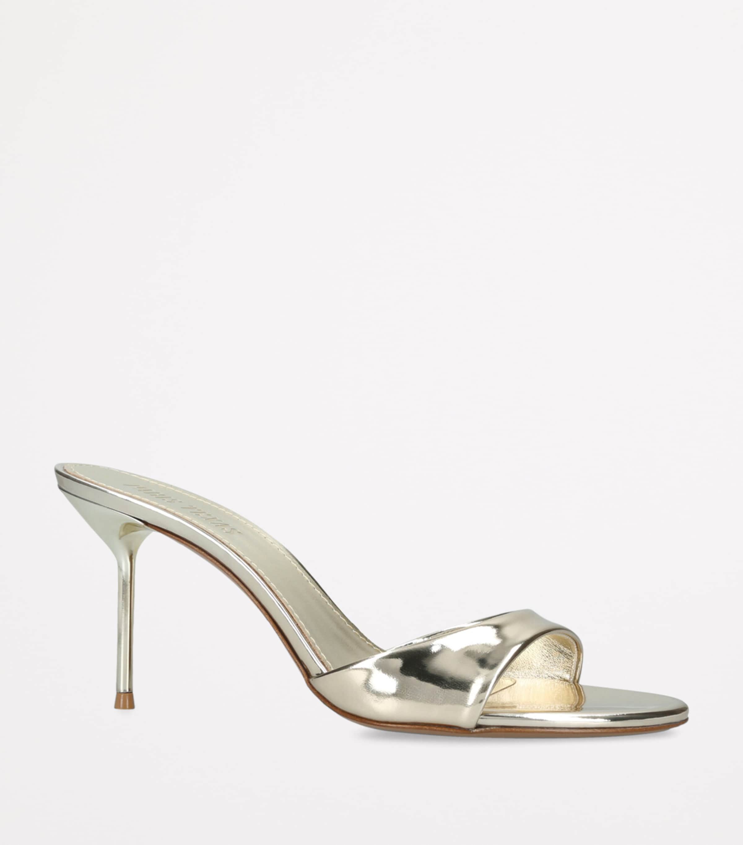 Metallic Leather Lidia Mules 70 GOLD Image 3