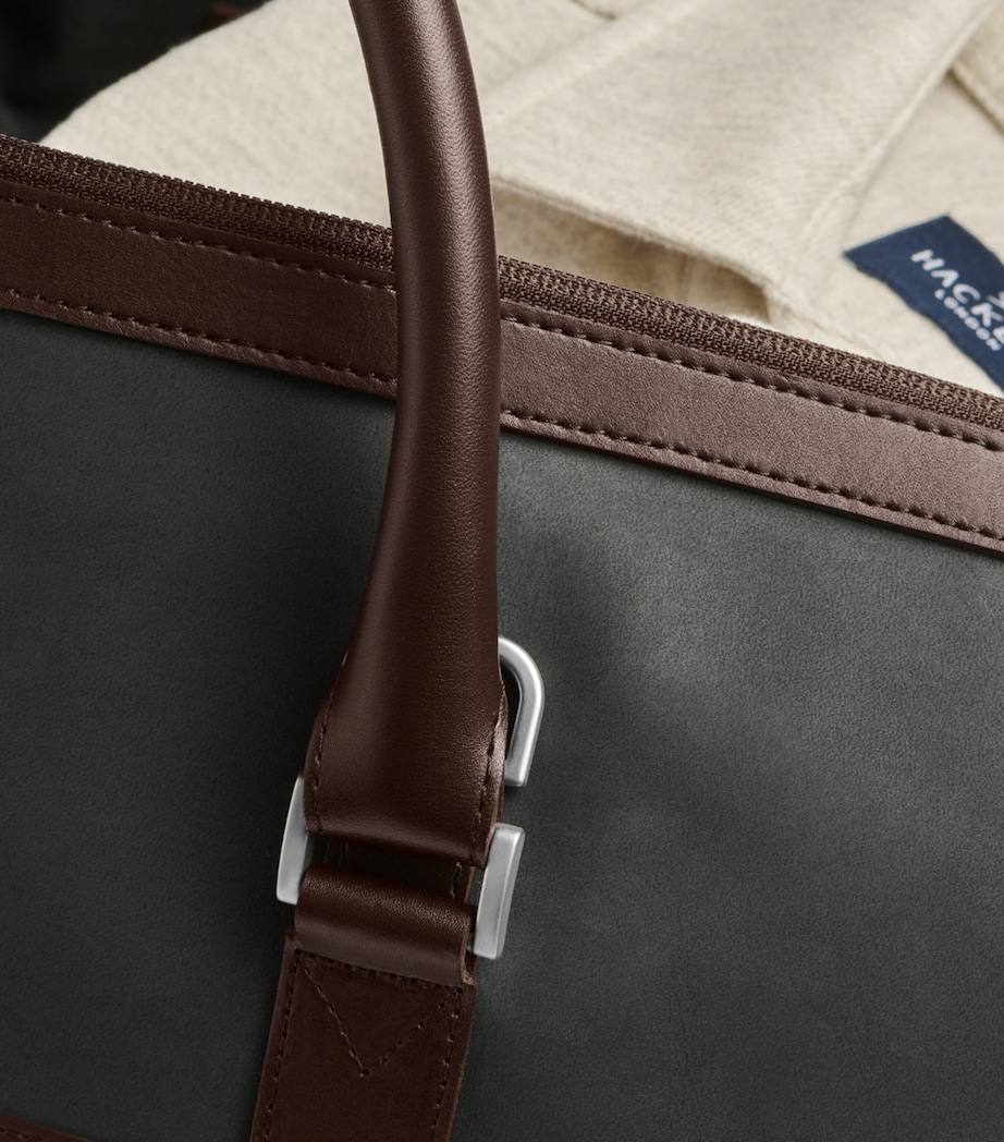 Carl Friedrik x Hackett Leather Holdall Navy/ Chocolate Image 4