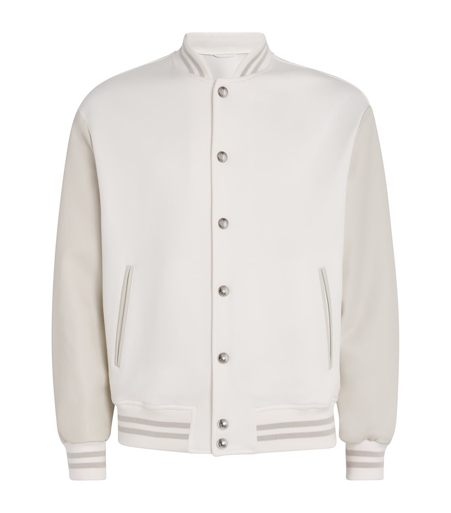 Cotton-Blend Jersey Bomber Jacket BIANCO E BIANCO Image 1