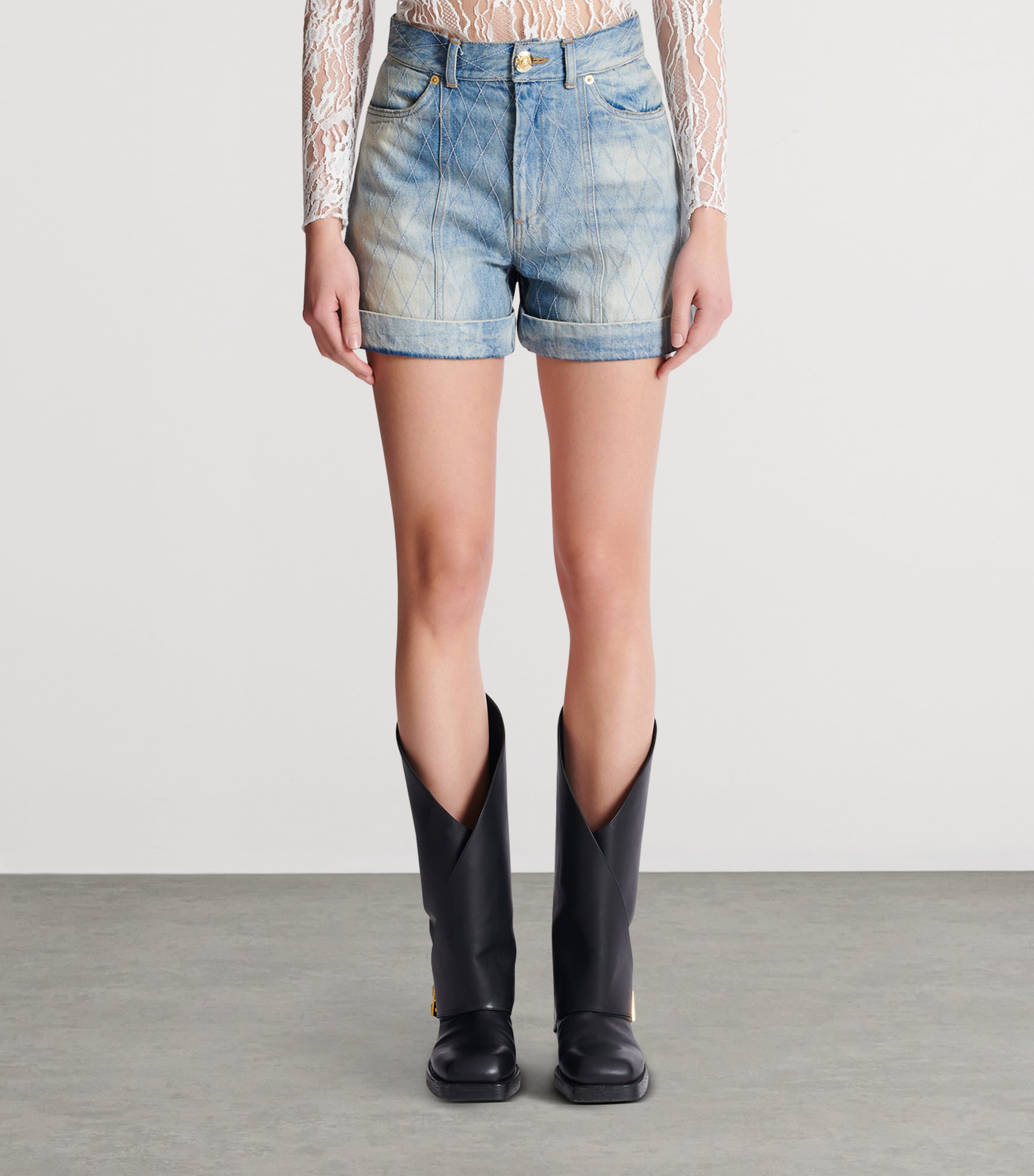 Diamond Denim Shorts 6FC BLEU JEAN CLAIR Image 5