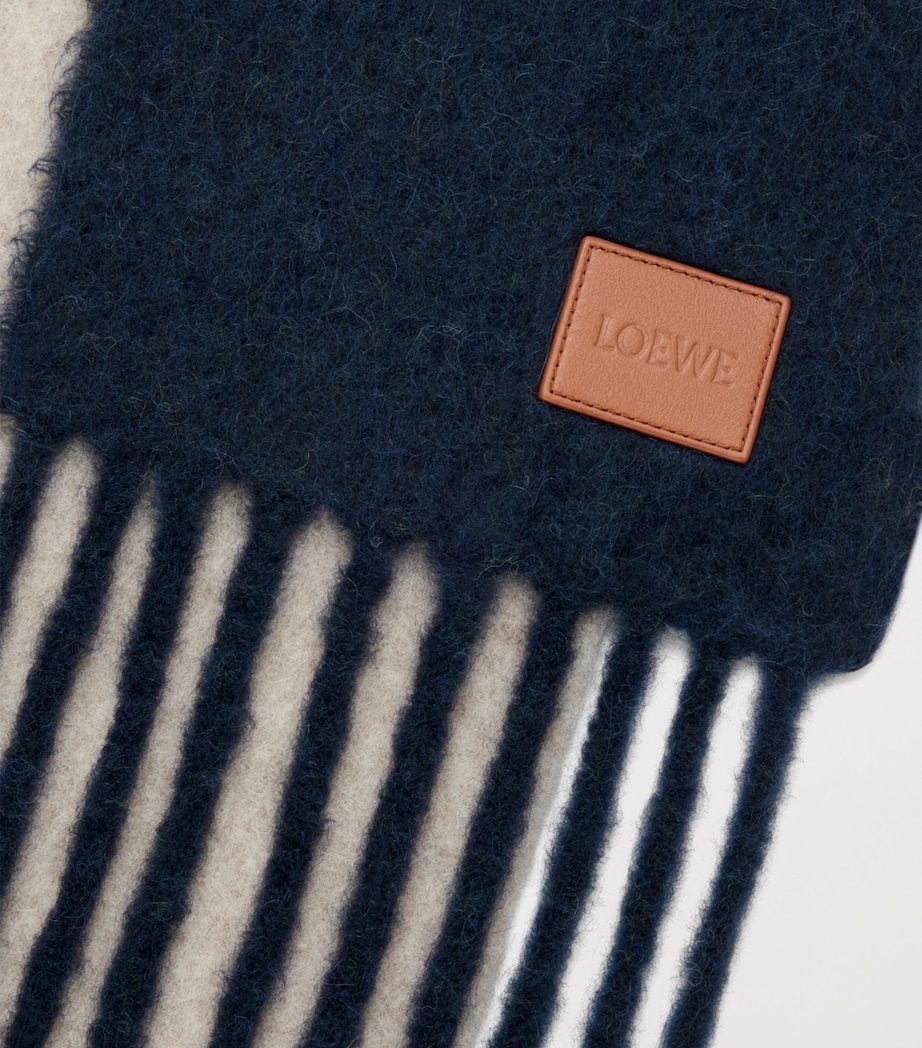 Alpaca-Wool-Blend Scarf NAVY BLUE/SANDSTONE Image 4