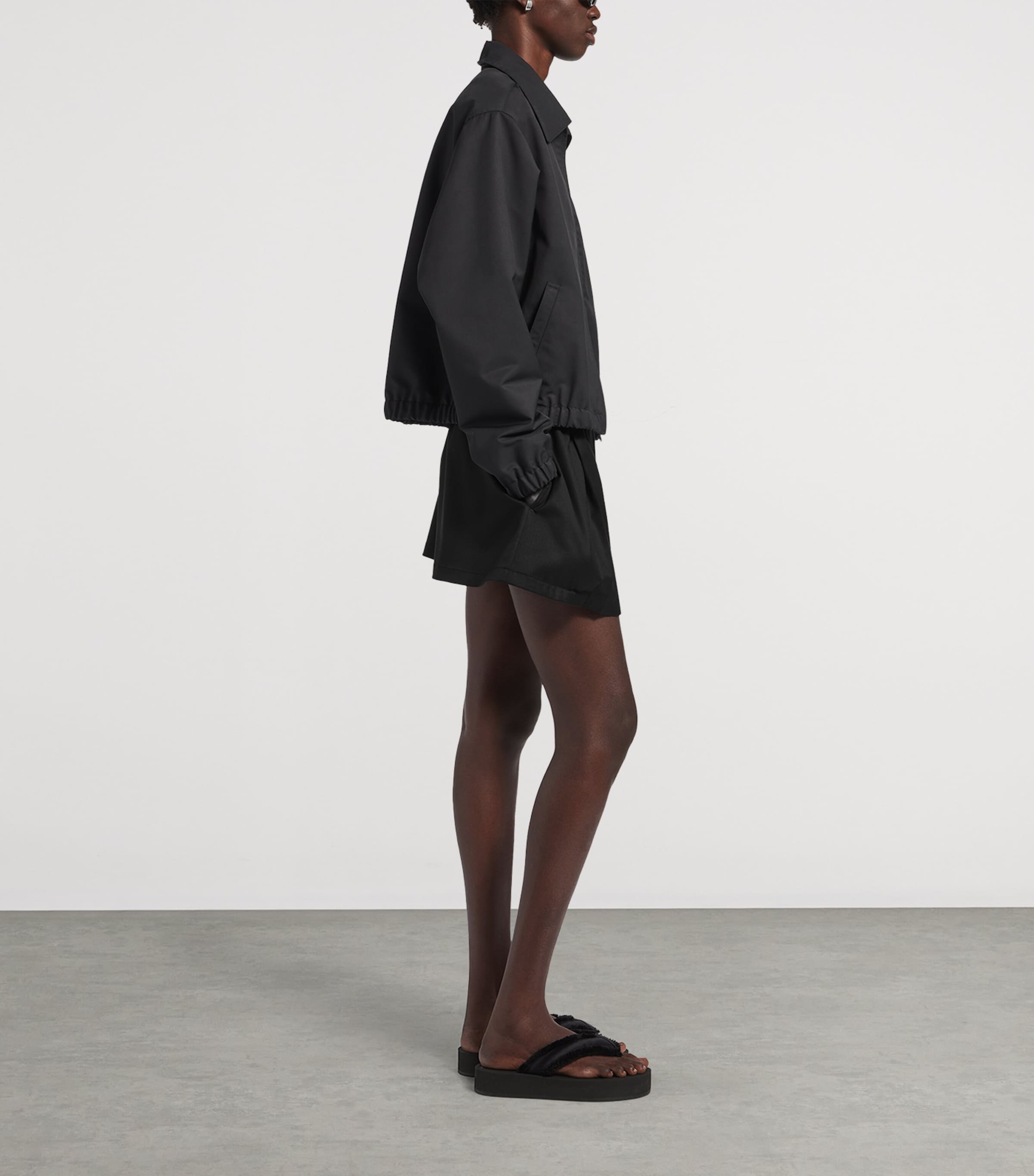Balenciaga Womens Wool-Blend Boxer-Style Shorts Image 4