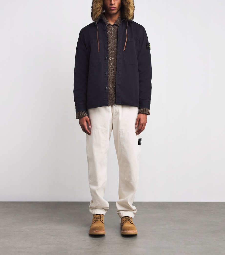 Organic Cotton Panama 'OLD' Effect Overshirt V0126 Image 2