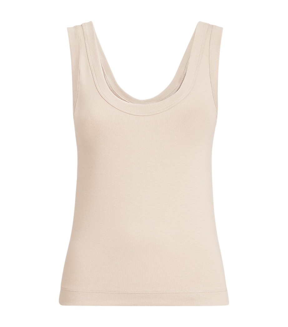 Brunello Cucinelli Womens Stretch-Cotton Ribbed Tank Top Image 1
