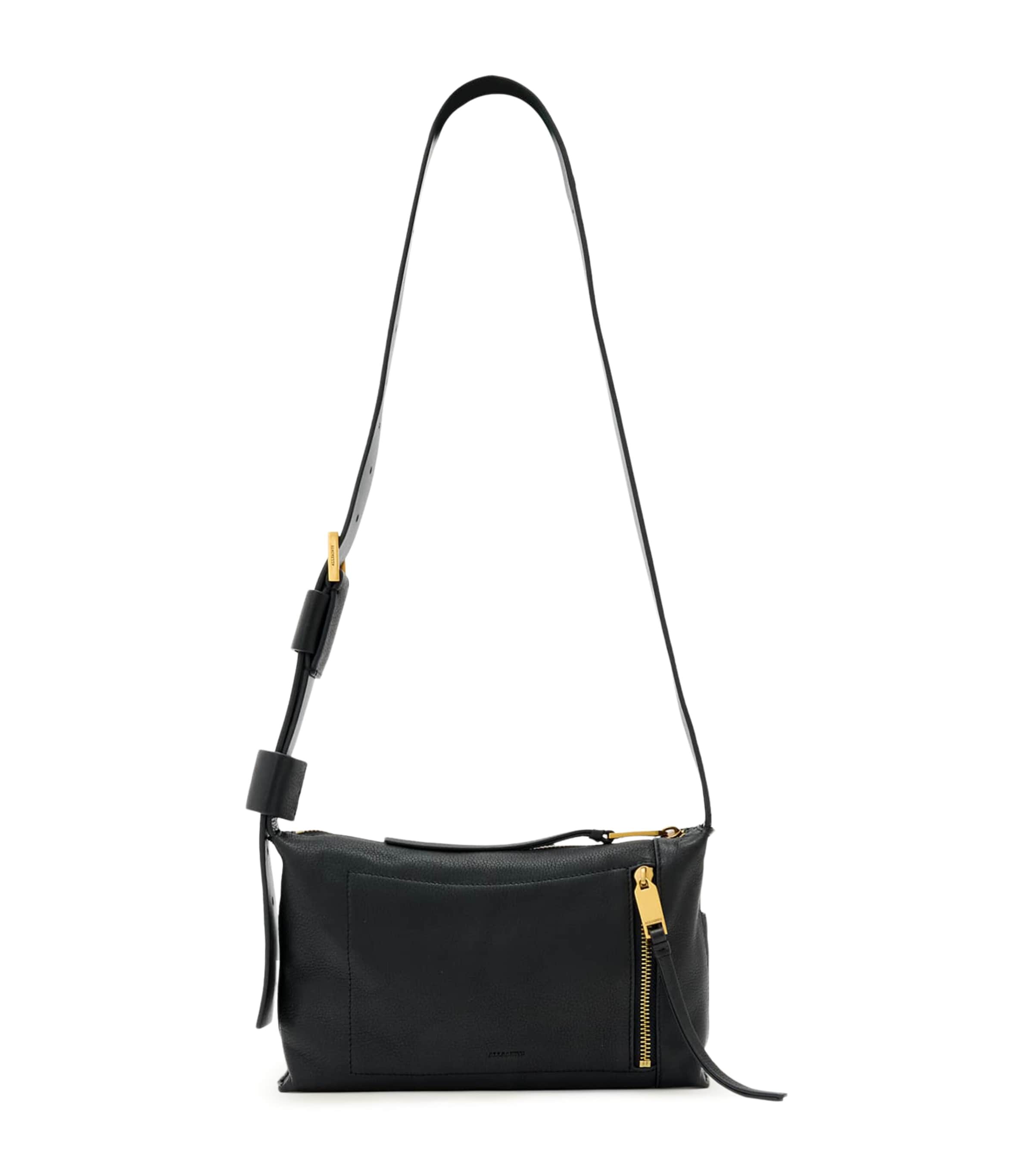 AllSaints Small Leather Alba Cross-Body Bag Black Image 1