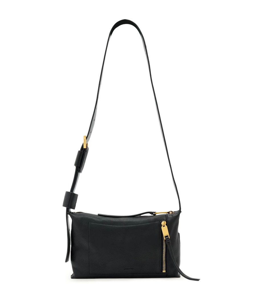 AllSaints Small Leather Alba Cross-Body Bag Black Image 1