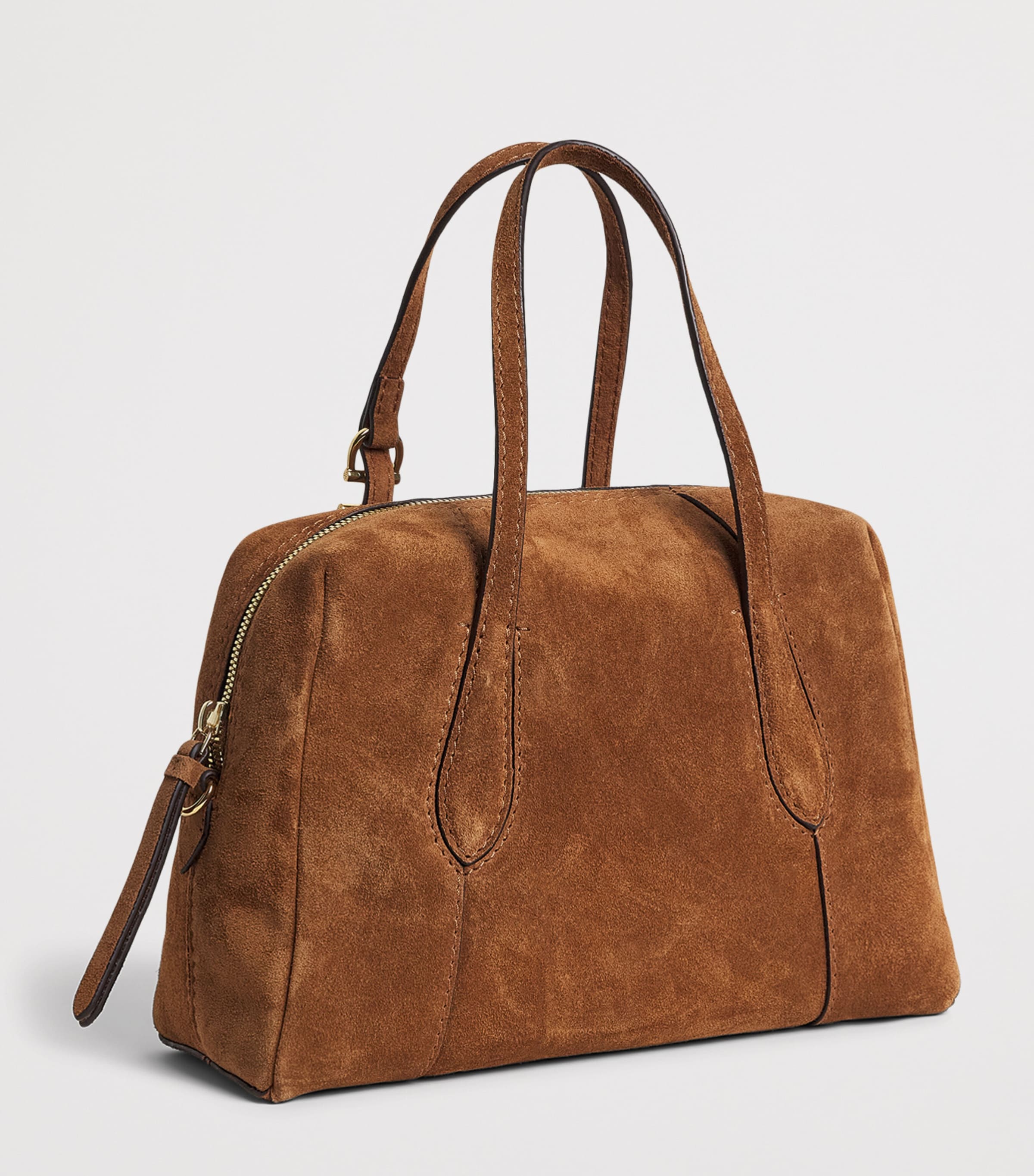 Harrods Small Suede Wren Shoulder Bag Brown Image 3