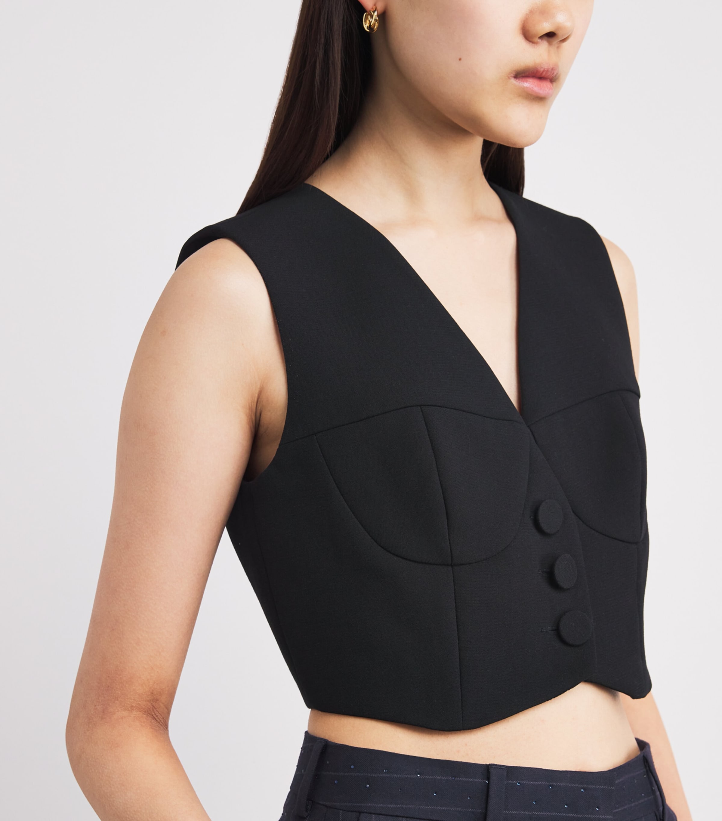 Cropped Sleeveless Top BLACK Image 6