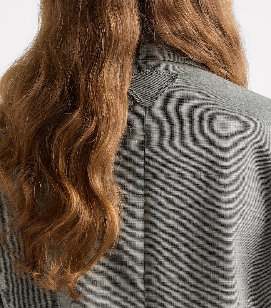 Wool Double-Breasted Grisaille Blazer F0480 Image 6