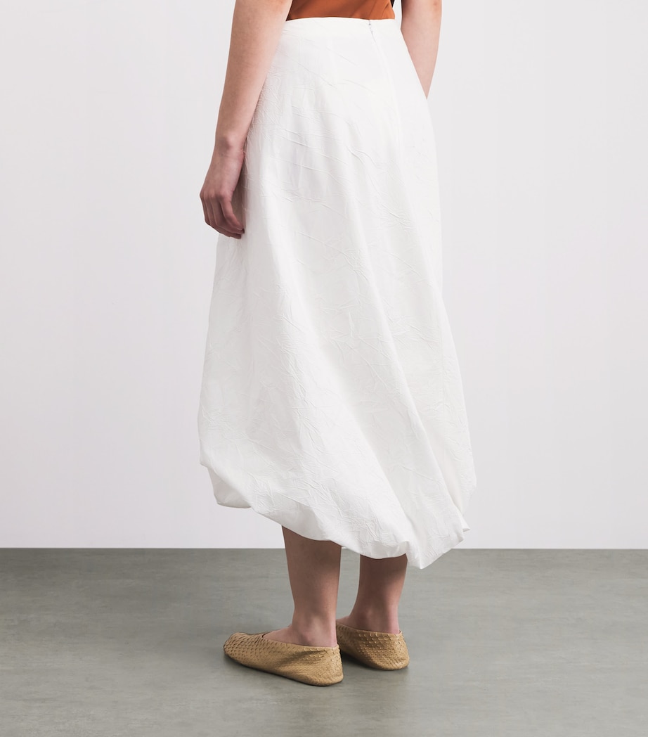 Róhe Womens Cotton-Blend Twisted Midi Skirt Optic White Image 5