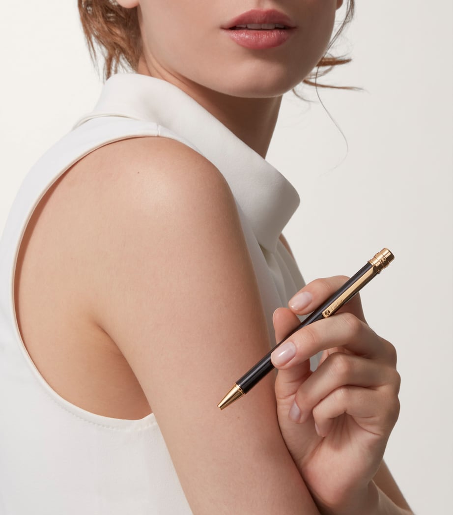 Santos de Cartier Ballpoint Pen BLACK & GOLD Image 6