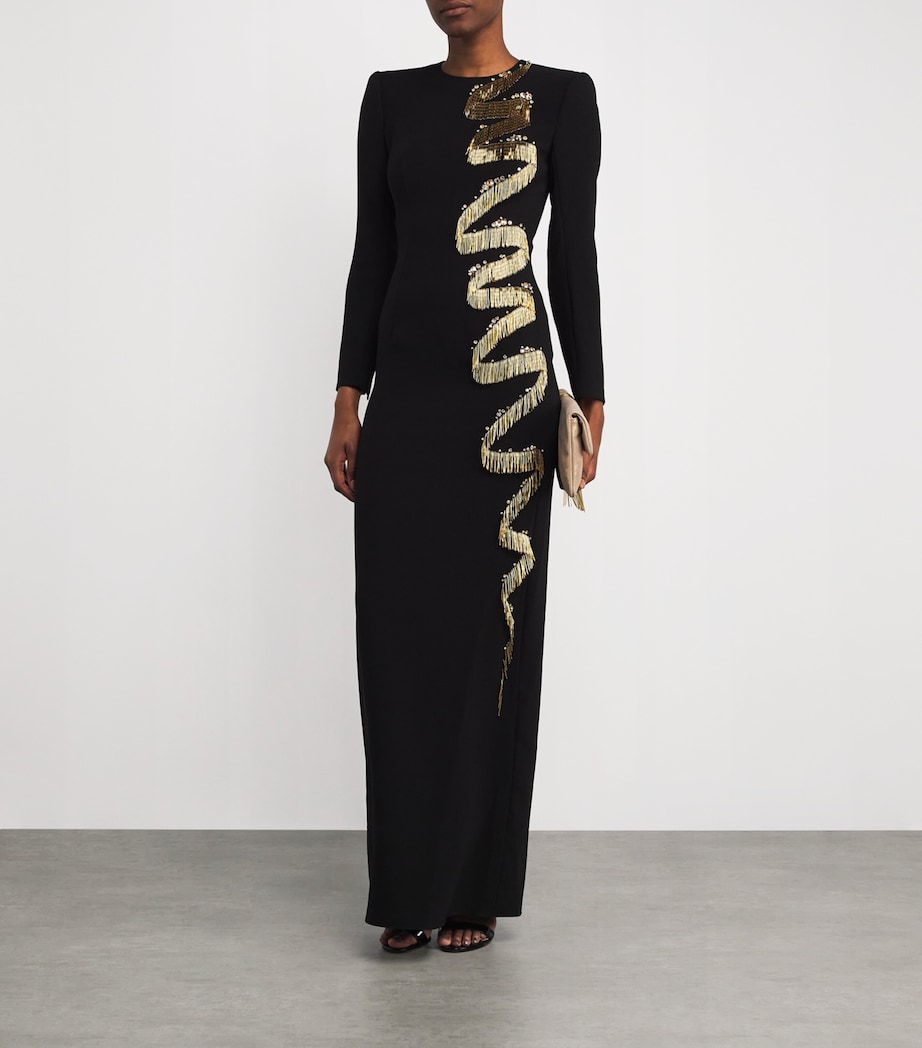 Embellished Liberty Maxi Dress 2033 LIQUORICE Image 2