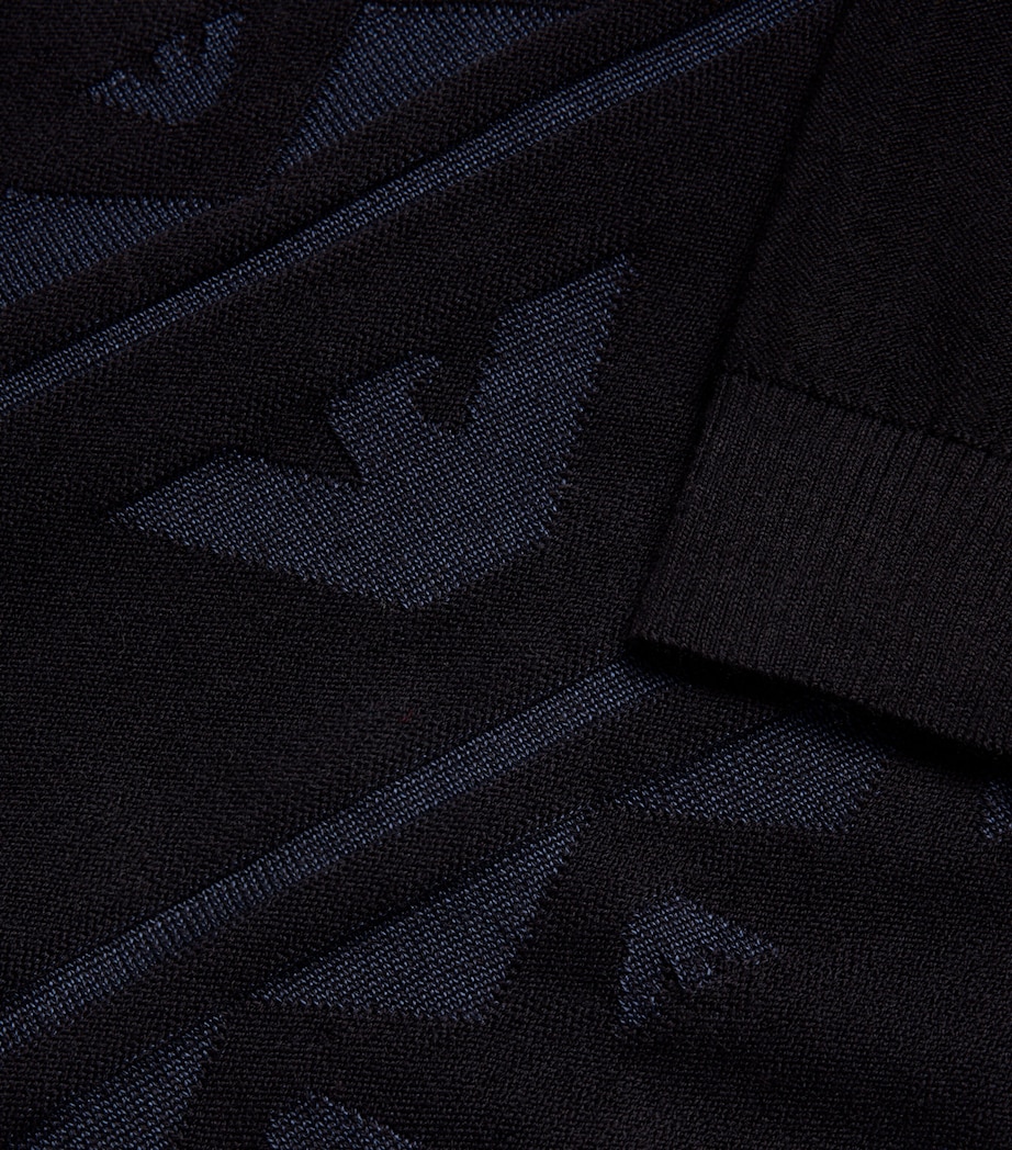 Jacquard Logo Sweater (4-16 Years) UB118ICONIC 0920 NVY Image 2