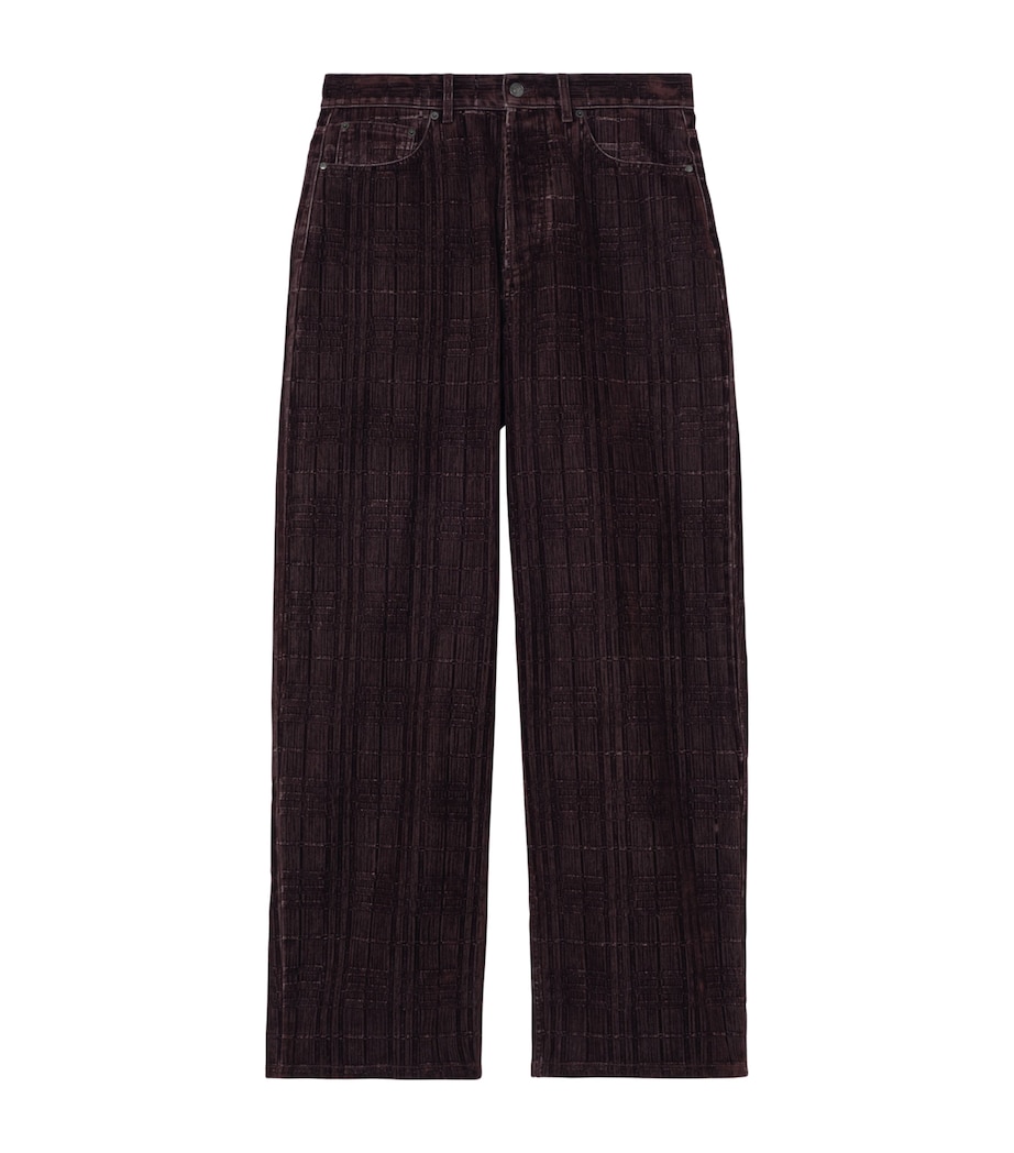 Burberry Mens Check Loose Jeans Plum Purple Ip Check Image 1
