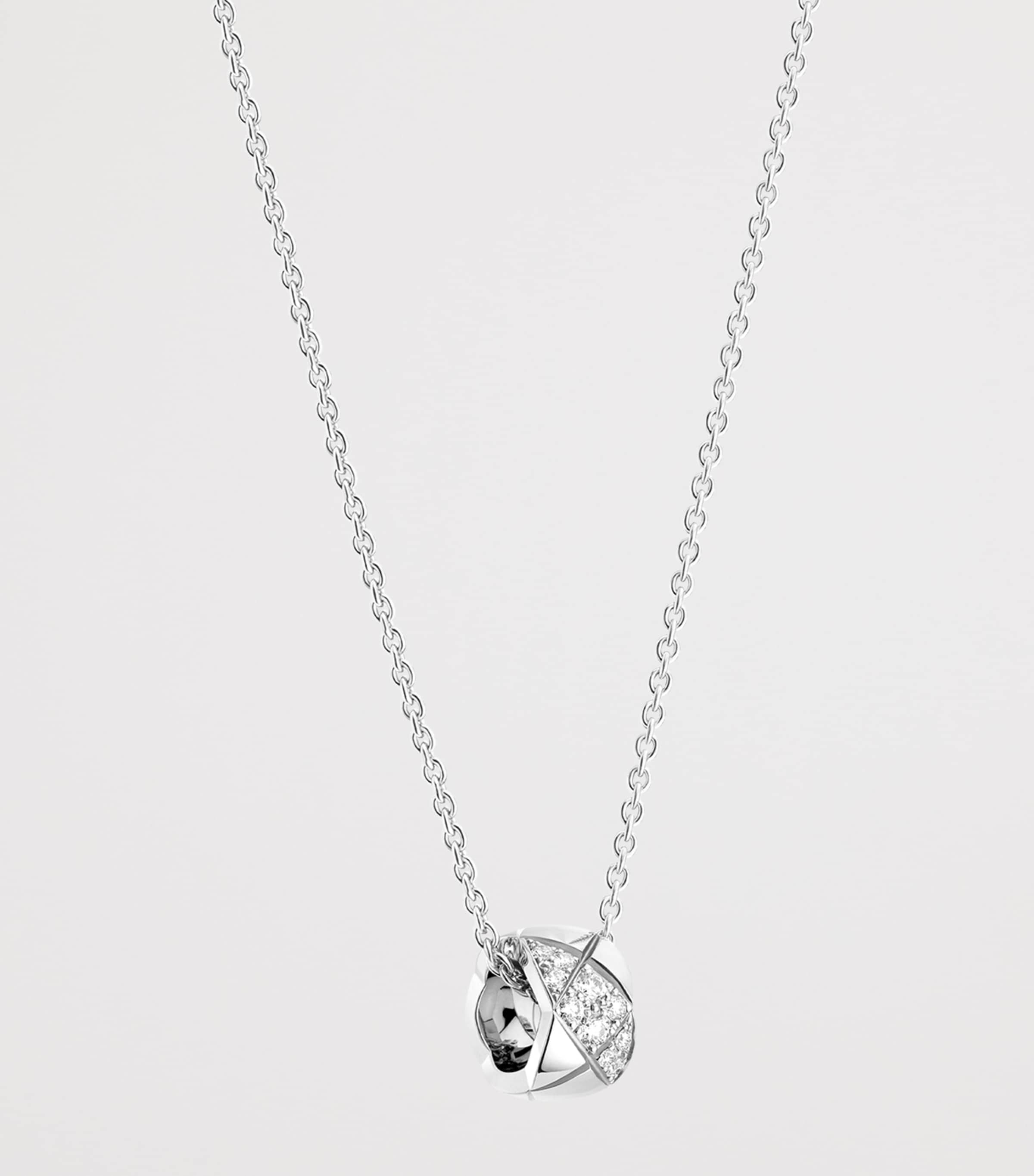 White Gold and Diamond Coco Crush Necklace WHITE GOLD Image 4
