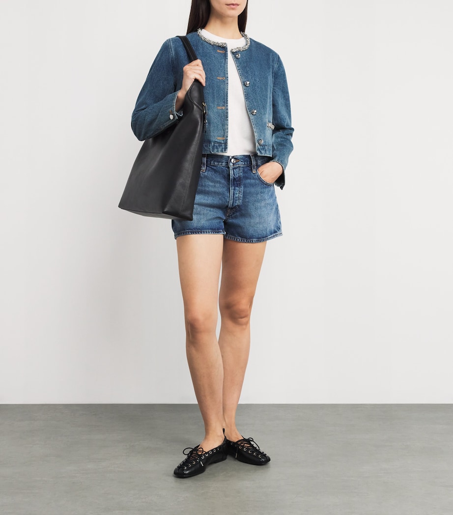 Rhinestone-Embellished Denim Jacket BLUE JEAN Image 2