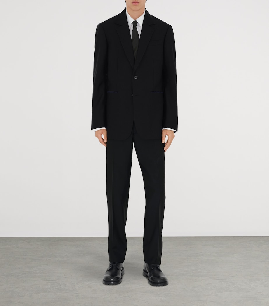 Wool Twill Slim Trousers BLACK Image 2