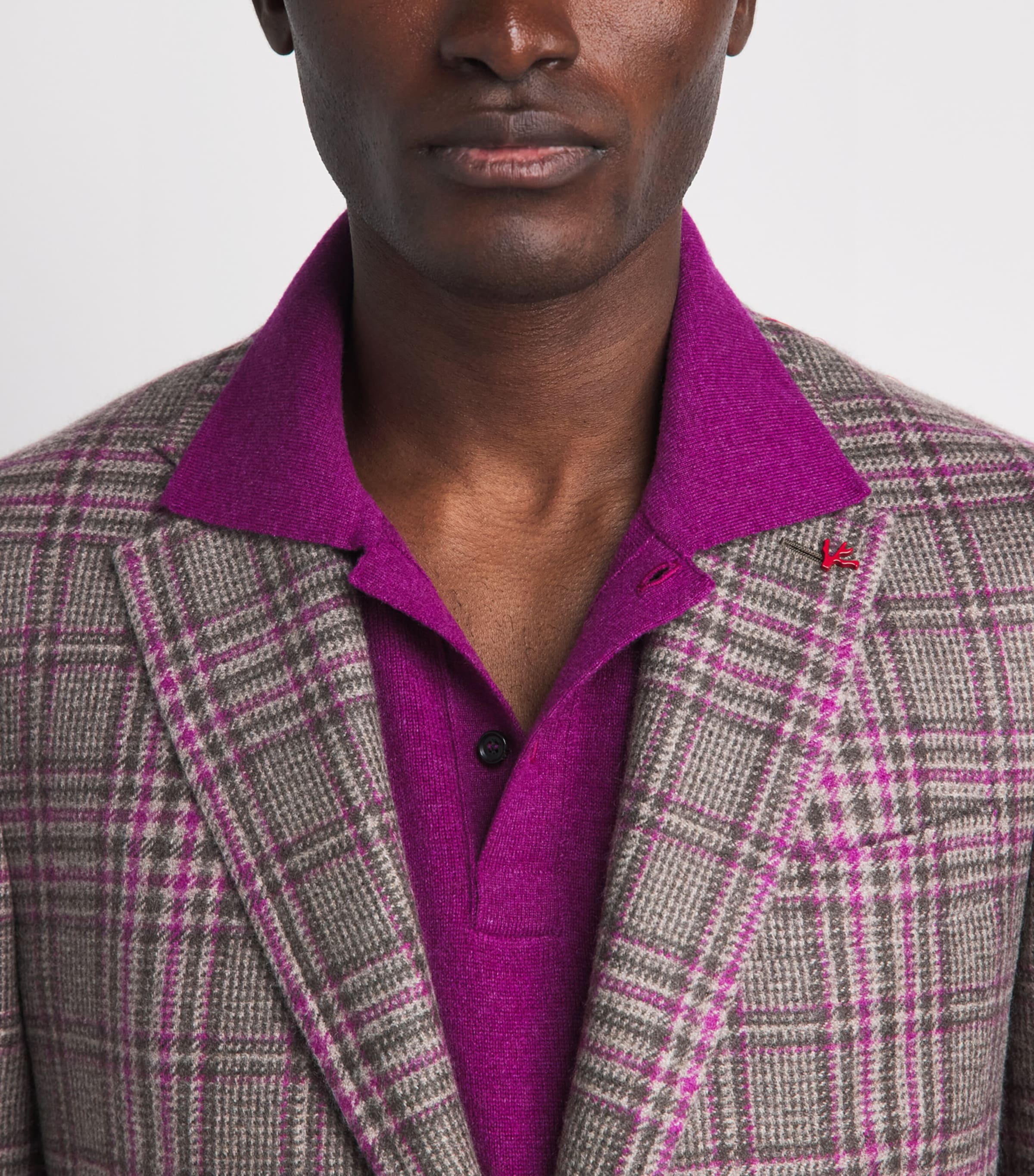 Isaia Mens Cashmere Check Capri Blazer Image 3