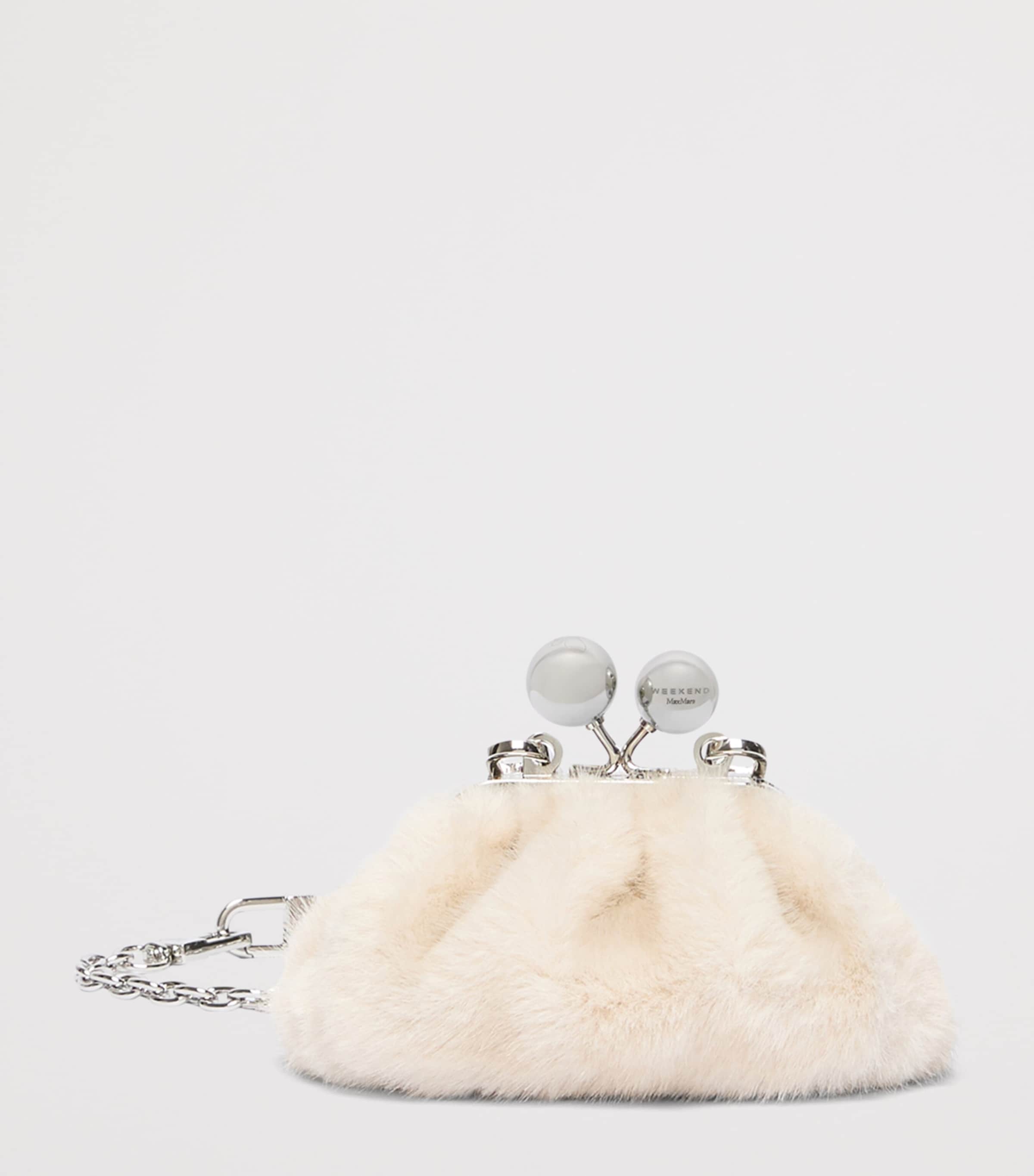 Weekend Max Mara Small Faux Fur Pasticcino Clutch Bag Ivory Image 2