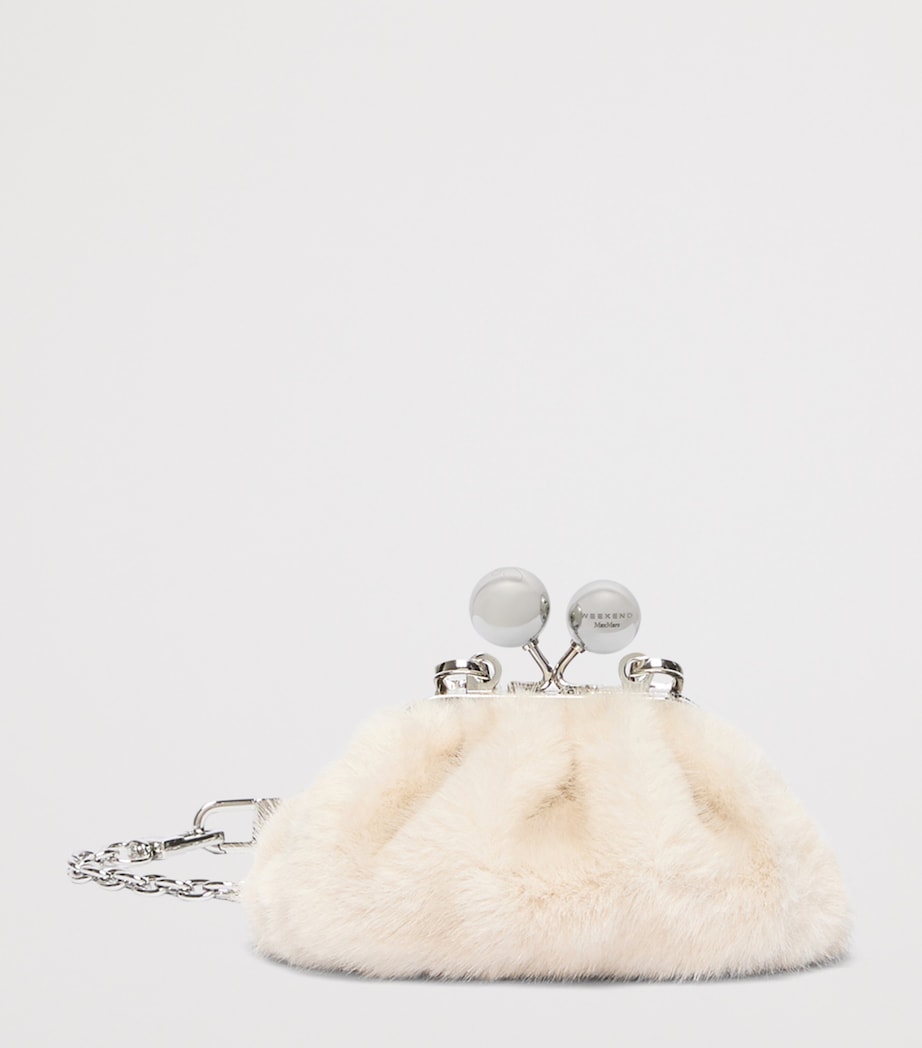 Weekend Max Mara Small Faux Fur Pasticcino Clutch Bag Ivory Image 2