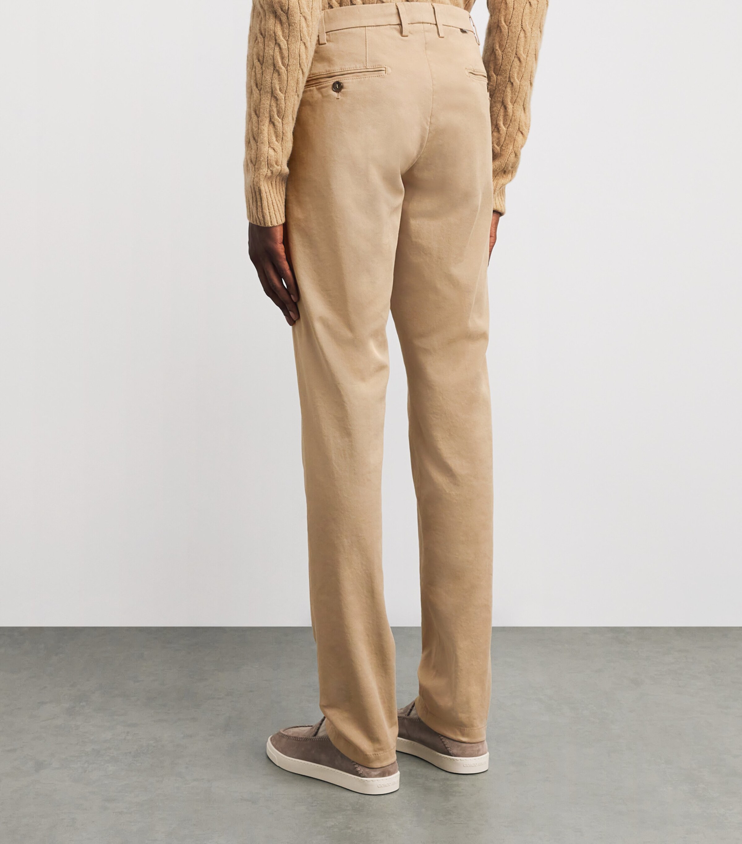 Canali Mens Stretch-Cotton Straight Chinos Image 4